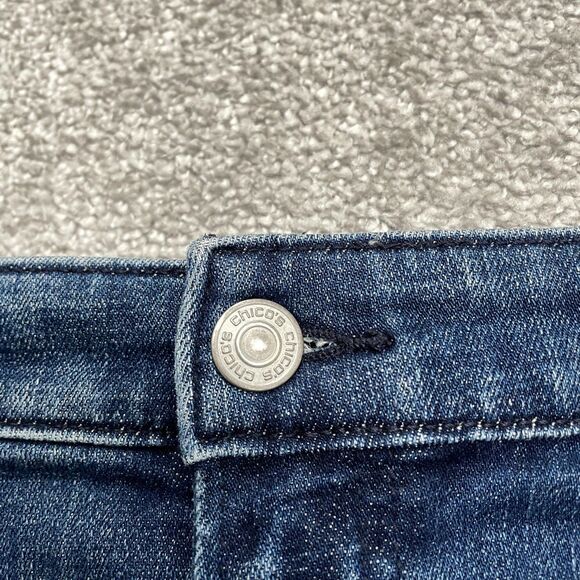 Chico's So Slimming Girlfriend Slim Leg Crop Denim Jeans Womens 16P Blue 40x24 - Picture 3 of 16